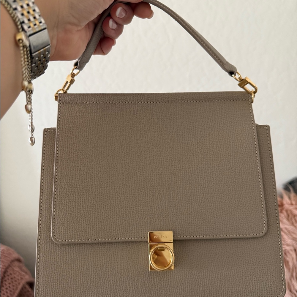 Polene número 7, number 7, Taupe Leather Bag - Picture 5 of 13